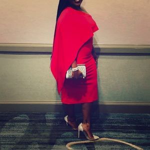 One shoulder dress. Evening wear